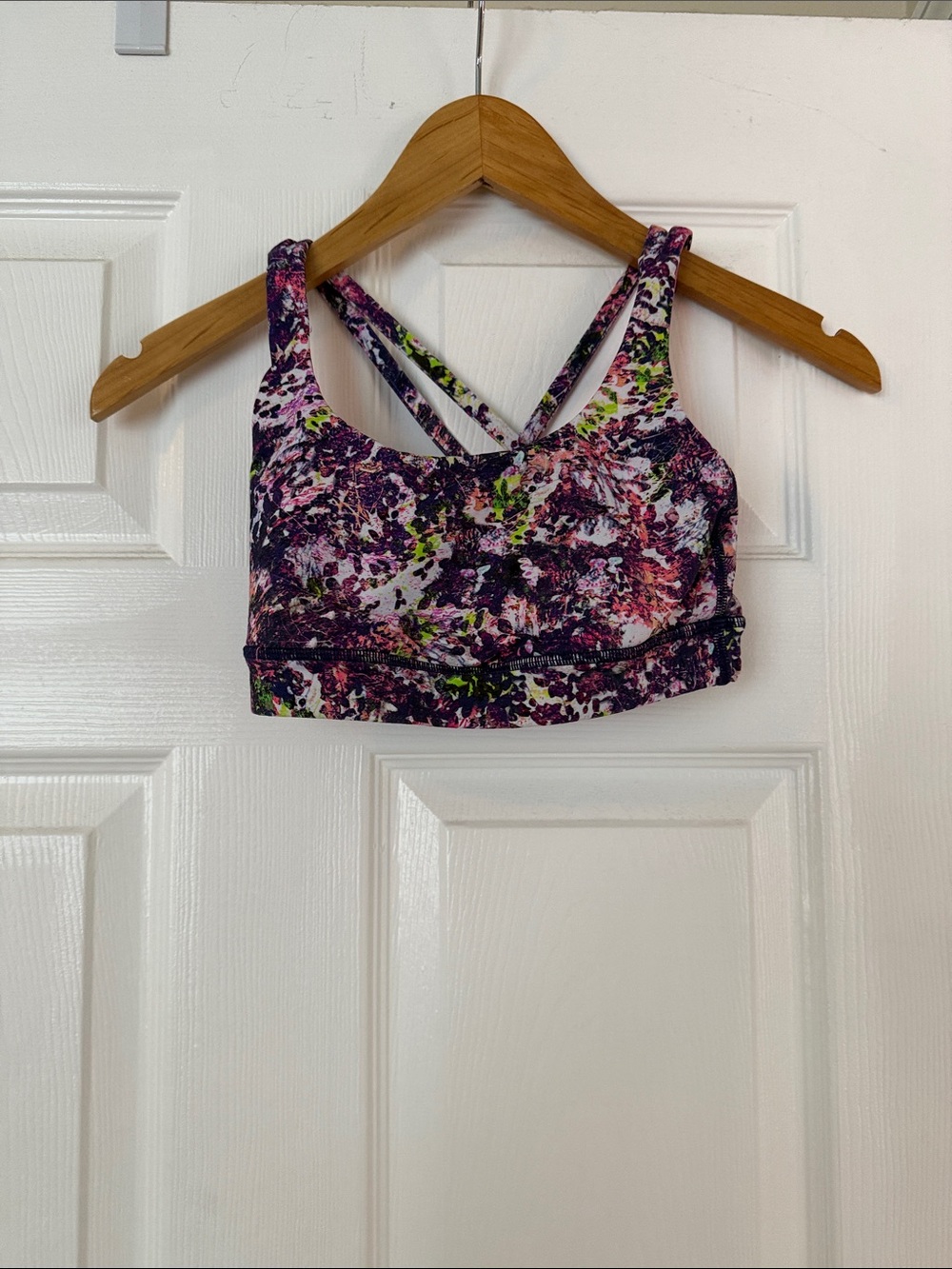 lululemon athletica Purple Multi-Color Floral Energy bra Medium support, A-B cup
